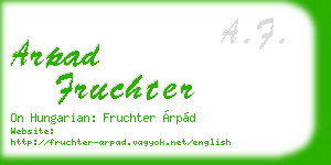 arpad fruchter business card